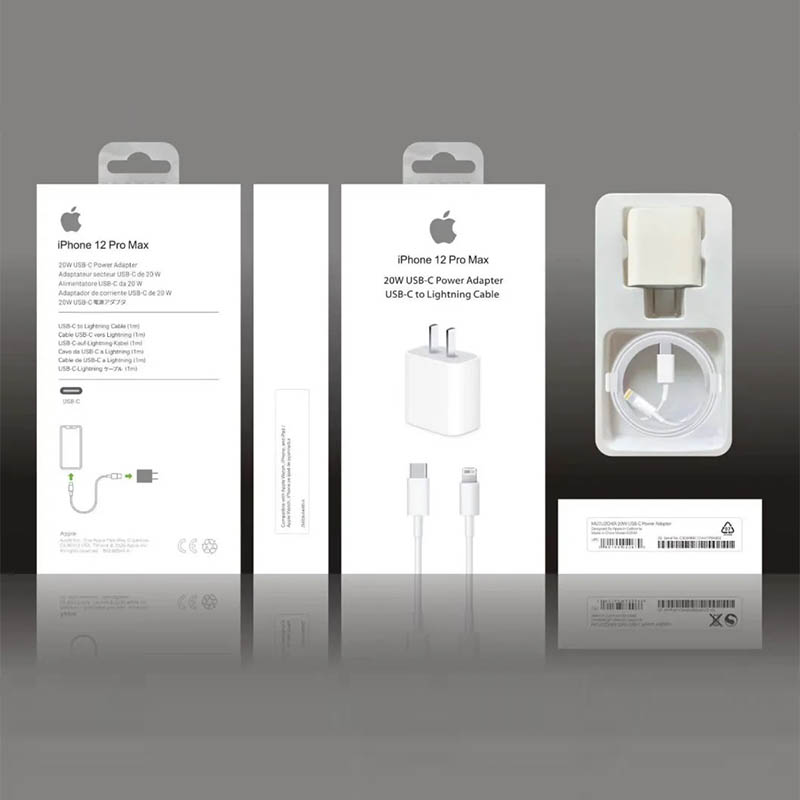 Apple 20W USB C Power Adapter US Version USB C to Lightning Cable For iPhone 12 Pro Max